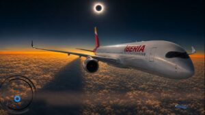 Güneş tutulması için özel uçuş; 10 bin metreden canlı ya