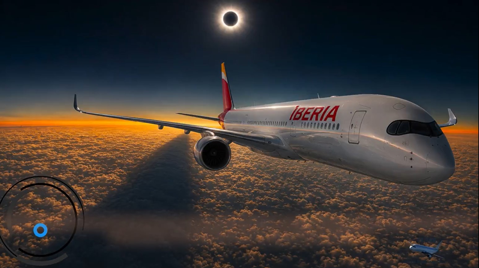 Güneş tutulması için özel uçuş; 10 bin metreden canlı ya